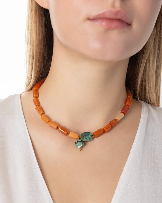 Rue du Muguet Chain of Stones Agate necklace