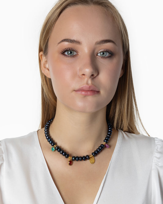 Rue du Muguet Grace Black Pearl necklace