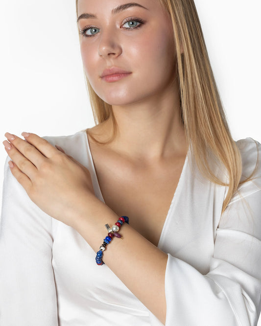 Rue du Muguet Ruby Lapis bracelet