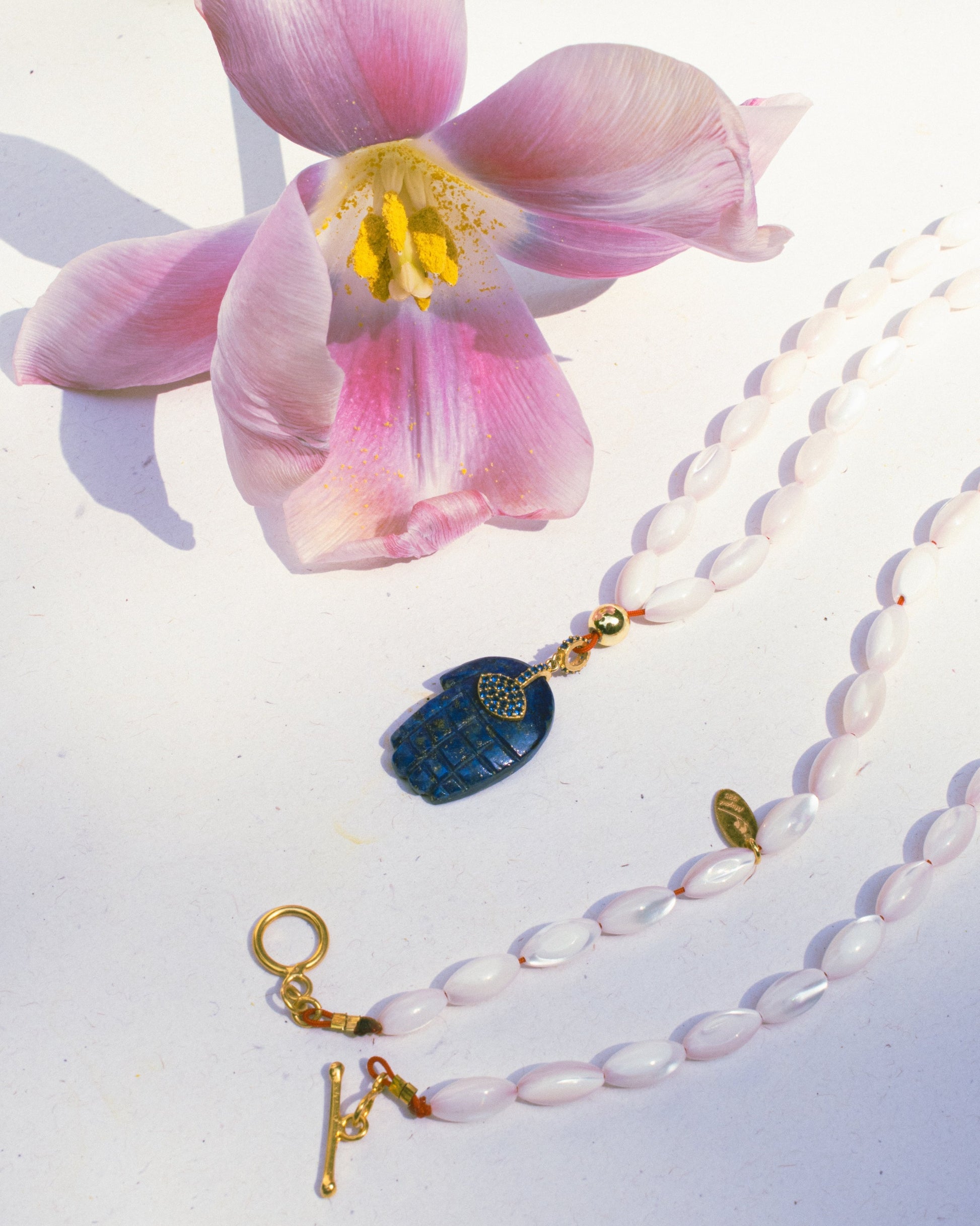 Rue du Muguet Fatima Lapis necklace