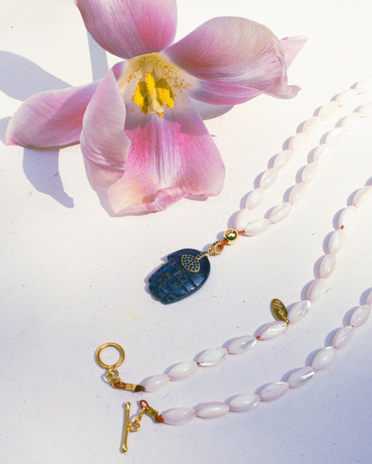 Rue du Muguet Fatima Lapis necklace