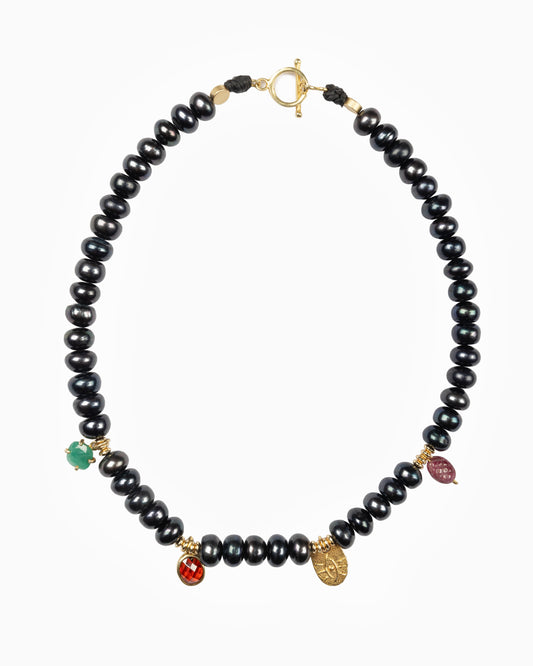 Rue du Muguet Grace Black Pearl necklace