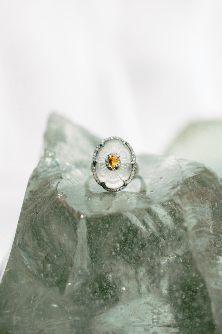 Rue du Muguet Maison Muguet Diamante Citrine ring