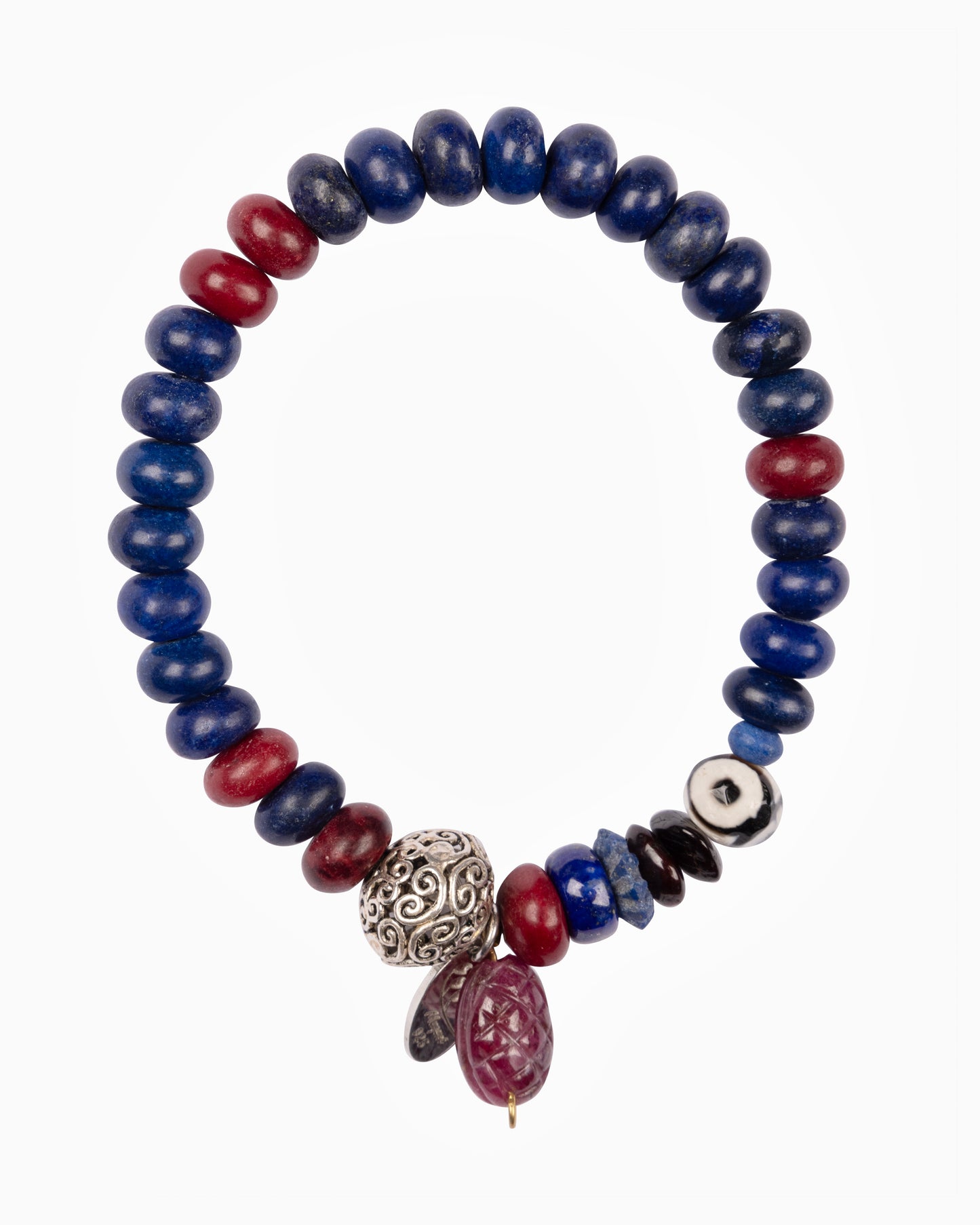Rue du Muguet Ruby Lapis bracelet