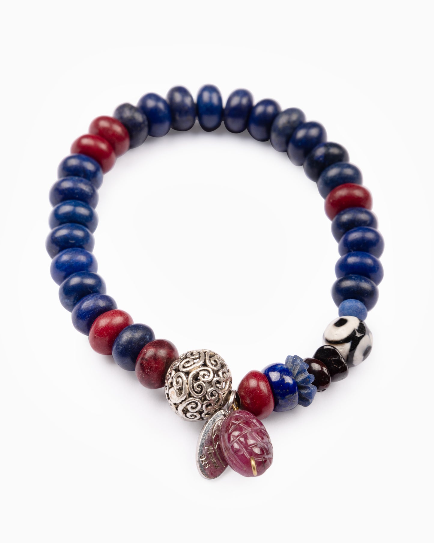 Rue du Muguet Ruby Lapis bracelet