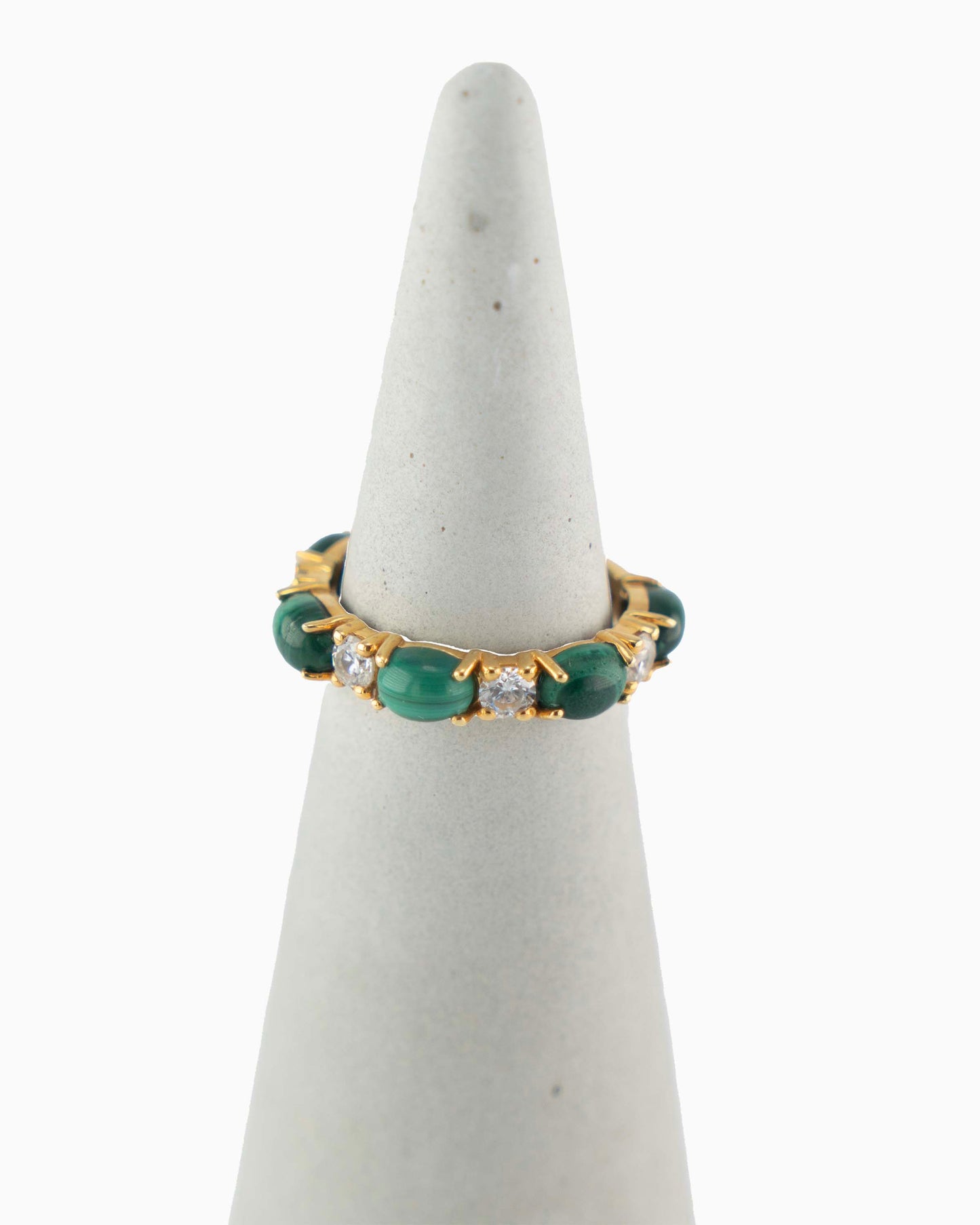 Rue du Muguet Skipping Stones ring in malachite material