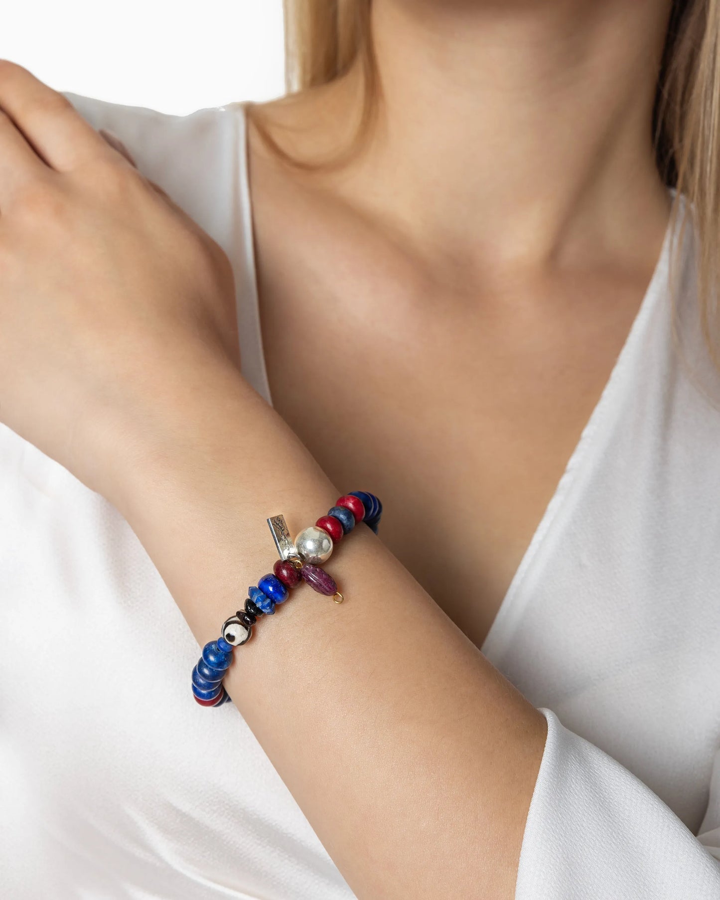 Rue du Muguet Ruby Lapis bracelet